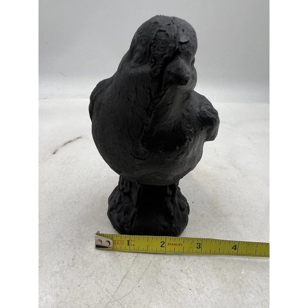 Cast Iron Bird Figurine Black Statue Rustic Farmhouse Decor Paperweight Doorstop